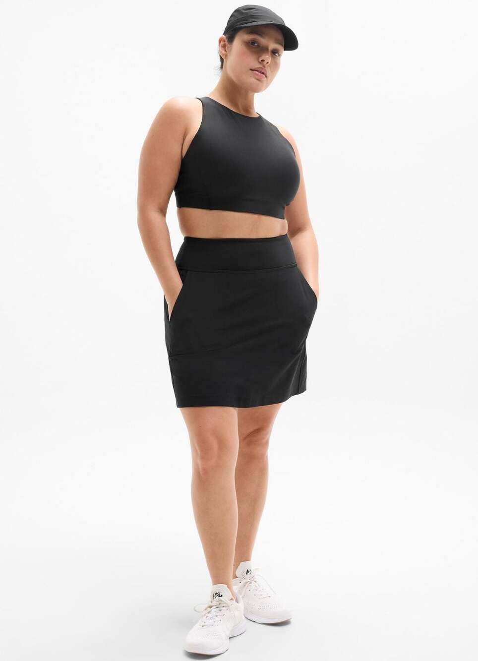 Athleta Tee Time High Rise 17” Skort Black Size XL Golf Tennis Pickleball